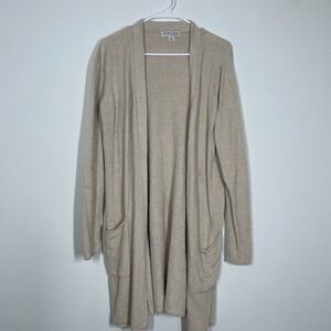 Barefoot Dreams Cardigan Sweater Women S Beige  Knit  Boho Cozychic Lite